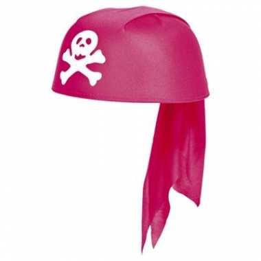 Roze bandana hoed piraten thema