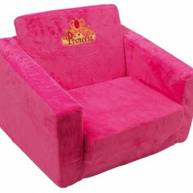 Roze prinses stoel van pluche