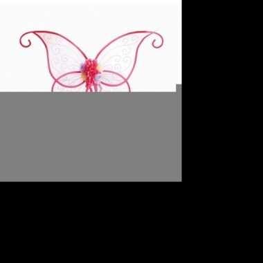 Roze vlinder vleugels bloemen