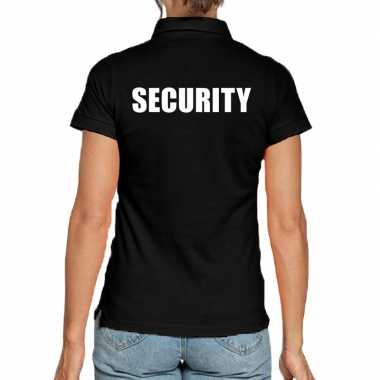Security poloshirt zwart voor dames