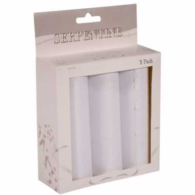 Serpentines in het wit 3x stuks