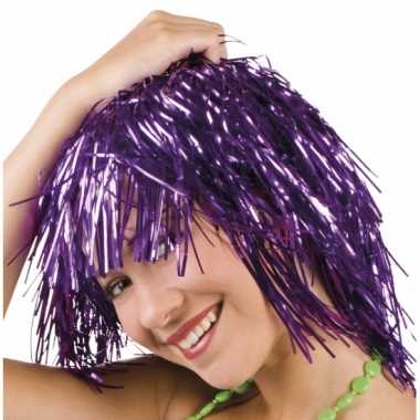Sliertjes pruik paars