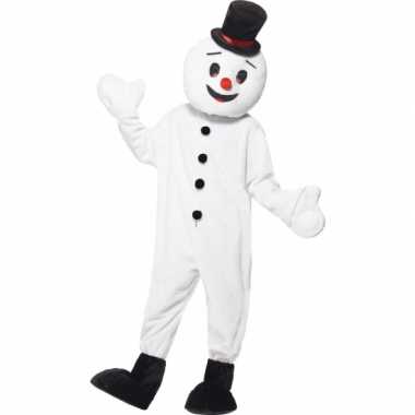 Feest sneeuwpop mascotte kostuum