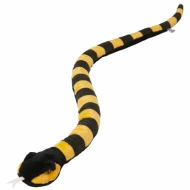 Speelgoed pluche slang zwart/geel