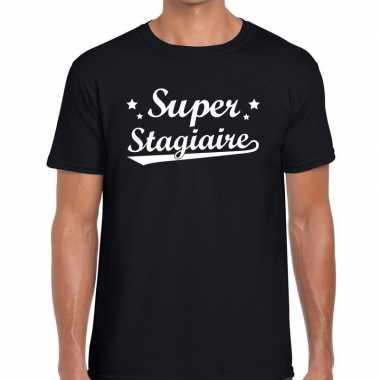 Super stagiaire cadeau t-shirt zwart voor heren