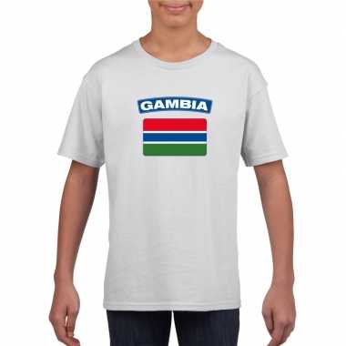 T-shirt met gambiaanse vlag wit kinderen