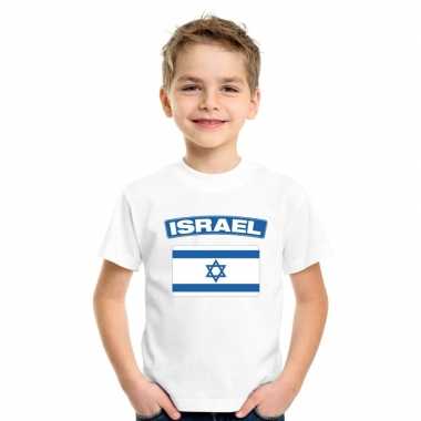 T-shirt met israelische vlag wit kinderen