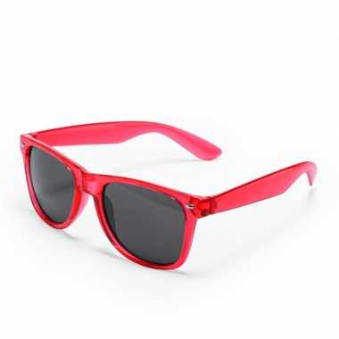 Toppers - rode retro model zonnebril voor volwassenen