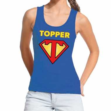 Toppers - super topper logo tanktop / mouwloos shirt blauw dames