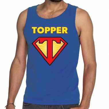 Toppers - super topper logo tanktop / mouwloos shirt blauw heren