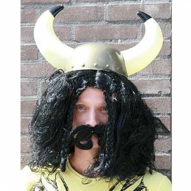 Feest vikingen pruik zwart
