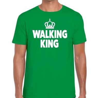Walking king t-shirt groen heren