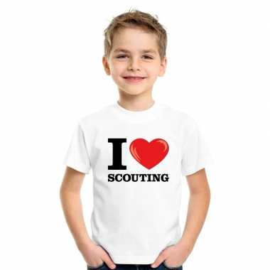 Wit i love scouting t-shirt kinderen