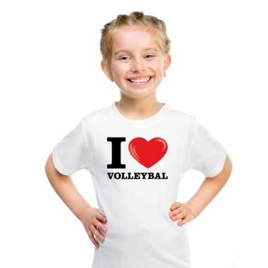 Wit i love volleybal t-shirt kinderen