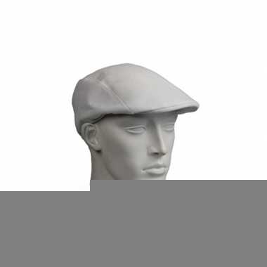 Witte flat cap van kunststof