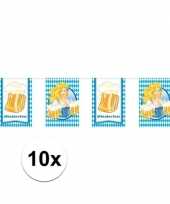 10x oktoberfest bierfeest vlaggenlijnen slingers rechthoekig 10