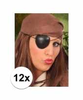 12x stuks piraten feest ooglapjes