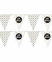 2x vlaggenlijnen happy birthday metallic feest slinger 10 meter