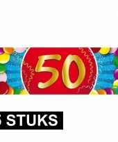 5x 50 jaar verjaardag jubileum feest stickers