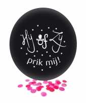 Confetti ballon gender reveal meisje party feest zwart 60 cm