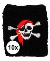 Feest 10 stuks piraten zweetbandje