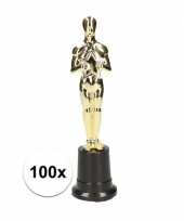 Feest 100x gouden filmster beeldje 22 cm