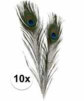 Feest 10x decoratie pauwenveren
