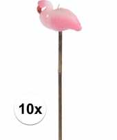 Feest 10x flamingo tuinfakkels kaarsen 60 cm