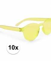 Feest 10x gele verkleed zonnebril voor volwassenen