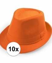 Feest 10x goedkope oranje verkleed hoedjes voor volwassenen