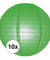 Feest 10x lampionnen 25 cm groen