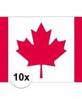 Feest 10x stuks vlag van canada plakstickers
