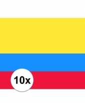 Feest 10x stuks vlag van colombia plakstickers