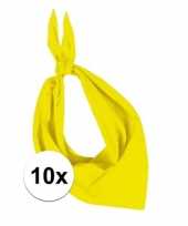 Feest 10x zakdoek bandana geel