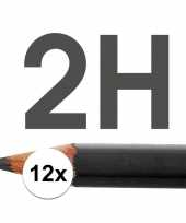 Feest 12x hb potloden voor volwassenen hardheid 2h
