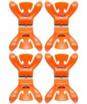 Feest 12x slingers decoratie ophangen slingerklemmen oranje