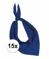 Feest 15x zakdoek bandana kobalt blauw