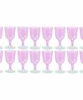 Feest 16x roze plastic wijnglazen 170 ml