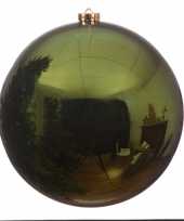 Feest 1x grote donkergroene kerstballen van 20 cm glans van kunststof