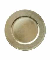 Feest 1x stuks kaarsenborden onderborden champagne 33 cm