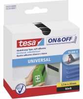 Feest 1x tesa klittenbandsluiting extra sterk zwart 2 5 mtr x 2 cm klusbenodigdheden