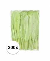 Feest 200x groene sier veren 13 cm