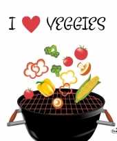 Feest 20x servetten bbq i love veggies 33 x 33 cm
