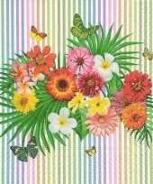 Feest 20x tropische bloemen zomer thema servetten 33 x 33 cm