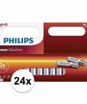 Feest 24x philips aaa batterijen power alkaline