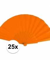 Feest 25x spaanse handwaaiers oranje 23 cm
