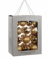 Feest 26x gouden glazen kerstballen 7 cm glans en mat