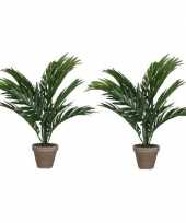 Feest 2x areca palm kunstplanten groen 40 cm in pot