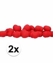 Feest 2x cotton balls rode hartjes lichtsnoer 5 28 meter