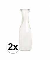 Feest 2x glazen karaf 1 liter